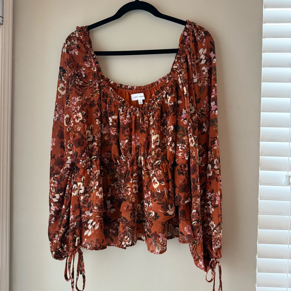 Floral Rust Blouse